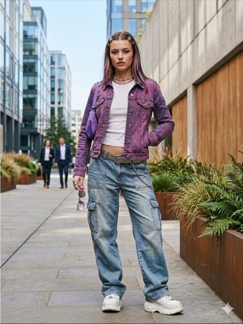 Vintage Look LEVI'S Purple Jean Jacket - Y2K Aesthetic - Feb 2010 - Size S - Picture 2 of 16